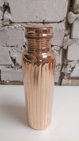 Медная бутылка (Copper water Bottle Lining Krishna) 1000 мл
