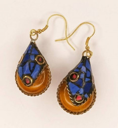 Серьги кулон, мозаика, металл 3 х 1,6 см    