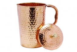 Медный кувшин (Indian Handmade Pure Copper Jug Silver Look) 950 мл