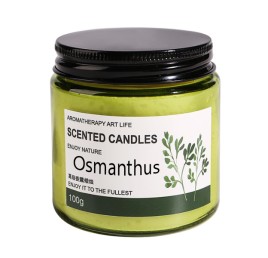Ароматическая свеча в стеклянной банке соевый воск аромат Османтус (Osmanthus Candle) 100 г
