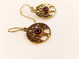 Серьги, круглый ажур, металл 2,5 х 2,5 см 1