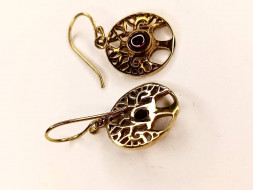 Серьги, круглый ажур, металл 2,5 х 2,5 см 1