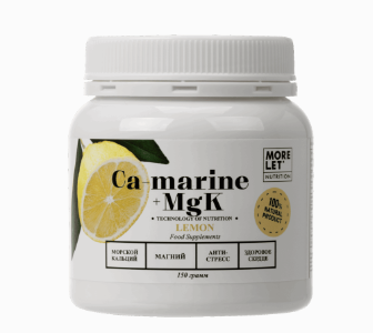 Морской кальций с магнием, витаминами B6, В1 и калием (Ca-marine MgK Lemon Morelet) 150 г