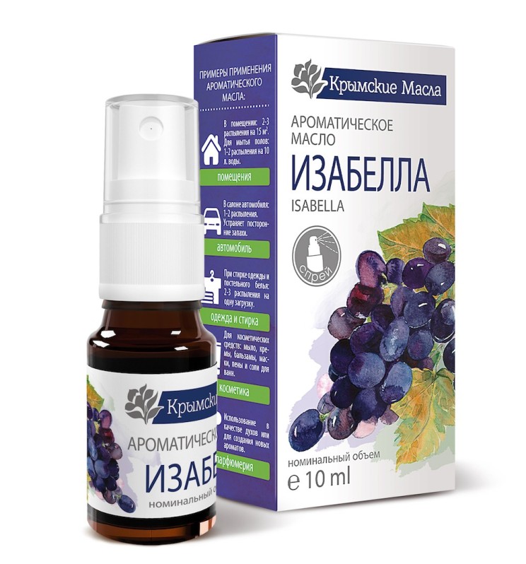 УЦЕНКА! Ароматическое масло Изабелла спрей СРОК ДО 08.2026 (Isabella Крымские масла) 10 мл