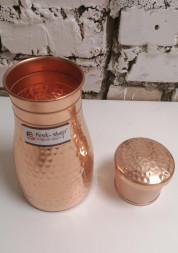 Медный кувшин со стаканом Сага (Pure Copper Jar HAMMERED Saga) 1000 мл