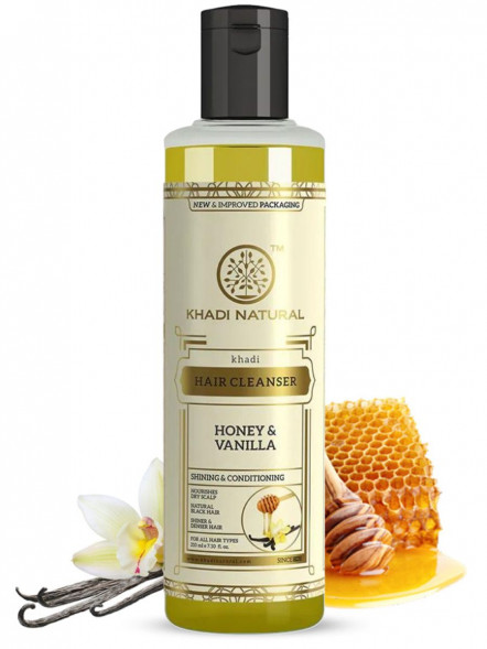 УЦЕНКА! Шампунь Мед и Ваниль Кхади БЕЗ ПЛЕНКИ (Shampoo Honey and Vanilla Khadi) 210 мл