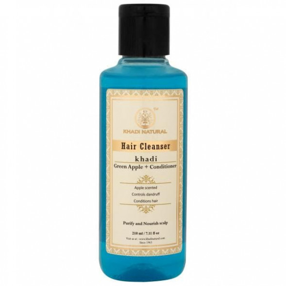 Шампунь-кондиционер Зеленое Яблоко Кхади (Green Apple + Conditioner Hair Cleanser Khadi) 210 мл