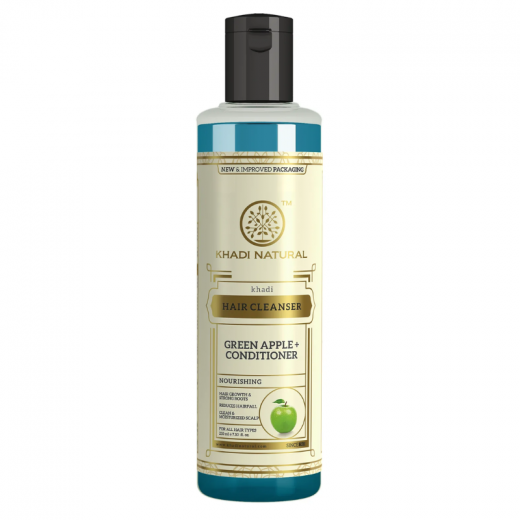 Шампунь-кондиционер Зеленое Яблоко Кхади (Green Apple + Conditioner Hair Cleanser Khadi) 210мл — 