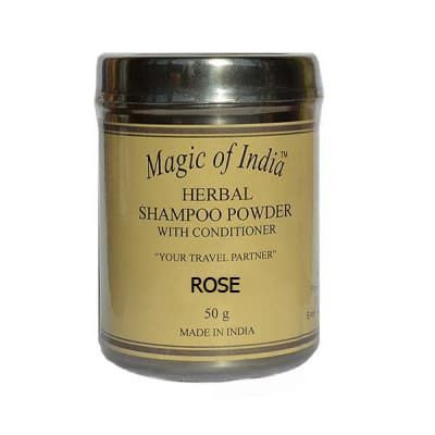 Шампунь сухой травяной Роза (Shampoo Powder Rose Magic of India) 50 г