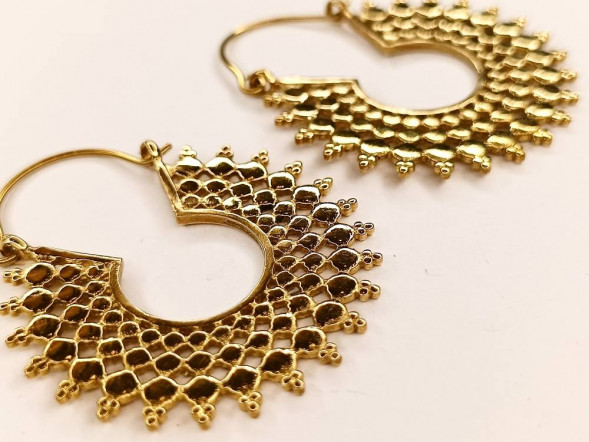 Серьги солнце, под золото металл 3,5 х 3,5 см   