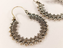 Серьги солнце, под серебро металл 3,5 х 3,5 см  