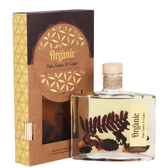 Ароматический диффузор Пало Санто и Кедр (Palo Santo Cedar Organic Reed Diffuser Song of India) 150 мл