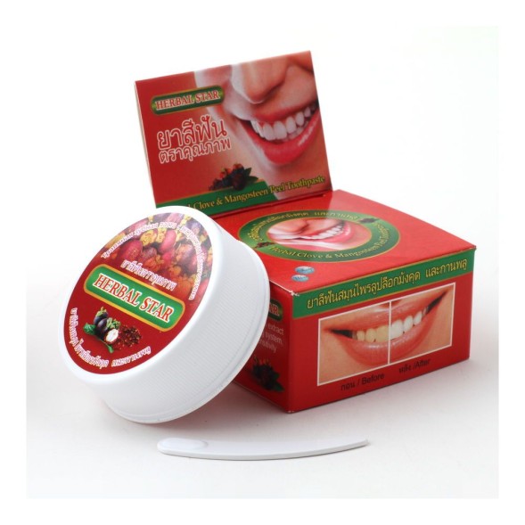 УЦЕНКА! Зубная паста Гвоздика и Мангостин БЕЗ КОРОБОЧКИ (Clove Mangosteen Peel Toothpaste Herbal Star) 30 г