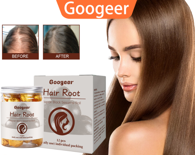 Шарики черные кунжутные для роста волос и ухода за волосяными фолликулами (Googeer) 12 шт
