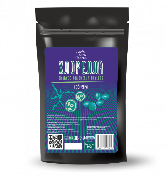 Хлорелла органик таблетки Дары Памира 100 г