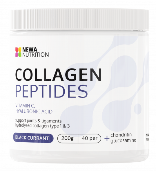 Пептидный коллаген с хондропротектором и гиалуроновой кислотой со вкусом черной смородины (Newa Nutrition Collagen Black current) 200 г