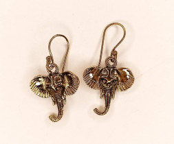 Серьги слоник, под золото металл 2 х 2 см     