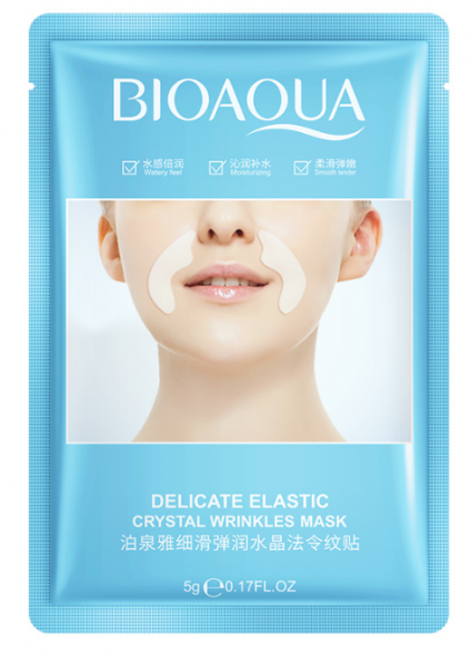 Маска от носогубных складок на лице (Delicate Elastic Crystal Wrinkles Mask Bioaqua) 2 шт 5 г
