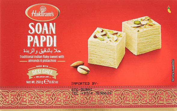 Соан Папди Фисташки Миндаль и масло Гхи (Soan Papdi desi Ghee Haldirams) 250 г