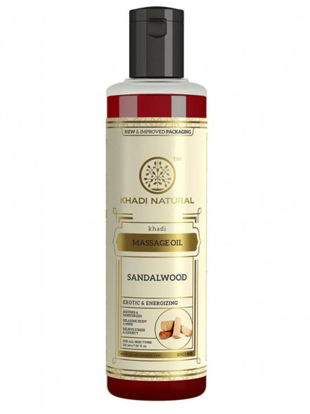 Масло массажное Сандаловое дерево Кхади (Sandalwood Massage Oil Khadi) 210 мл