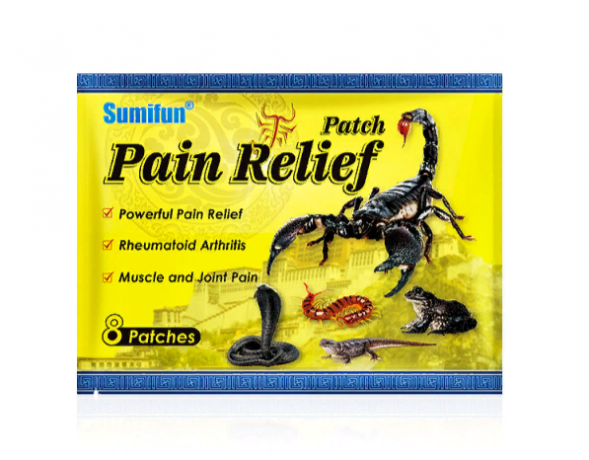 Пластырь обезболивающий Пять ядов - змея, сороконожка, скорпион, жаба, тарантул (Pain Relief patch Sumifun) 8 шт