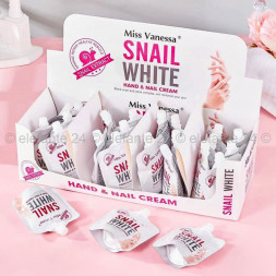 Крем для рук и кутикул с муцином улитки (Miss Vanessa Snail White Hand Nail Cream) 1 шт 30 г