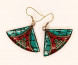 Серьги треугольник, мозаика микс 4 х 2 см     