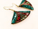 Серьги треугольник, мозаика микс 4 х 2 см     