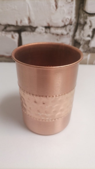 Медный стакан ручная работа Чанда (Copper Glass Half Hammered Chanda) 200 мл