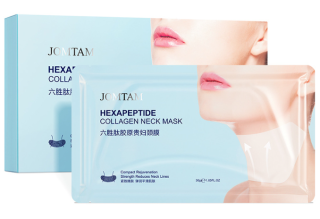 Маска для шеи подтягивающая коллагеновая (Hexapeptide Collagen Neck Mask Jomtam) 1 шт 30 г (20 х 12 см)