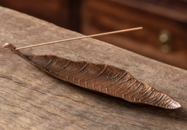 Подставка для благовоний Медный лист, металл 21 х 5 см