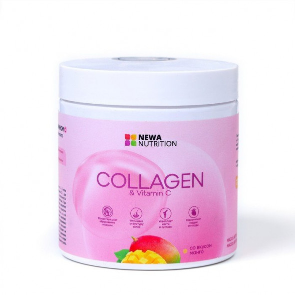 Коллаген гидролизованный со вкусом манго для суставов и связок (Newa Nutrition Collagen Mango) 200 г