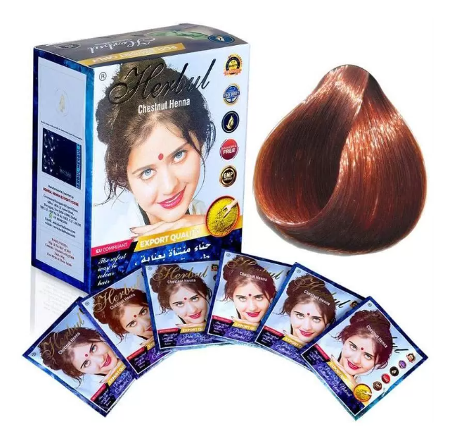 Хна индийская Каштан Хербул (Chestnut Henna Herbul) 6 x 10 г