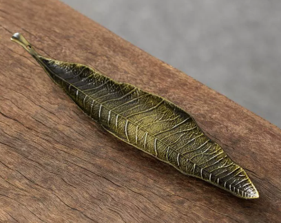 Подставка для благовоний Бронзовый лист 21 х 5 см