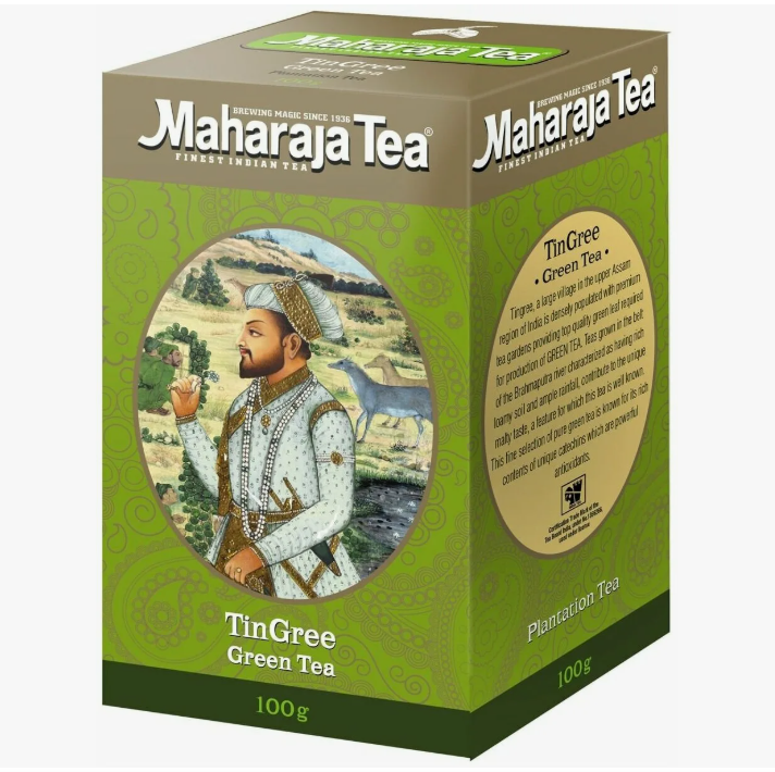 Чай зеленый индийский листовой Тингри Махараджа (Maharaja Green Tea TinGree) 100 г