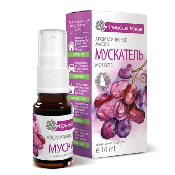 УЦЕНКА! Ароматическое масло Мускатель спрей СРОК ДО 07.2026 (Muscatel Крымские масла) 10 мл