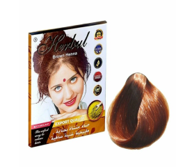 УЦЕНКА! Хна индийская Коричневая Хербул ПОМЯТА КОРОБКА (Herbul Brown Henna) 6 x 10 г 