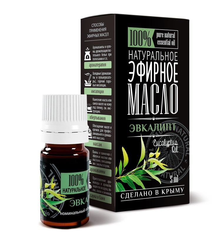 Эфирное натуральное масло Эвкалипт Крымские масла (Eucalyptus Oil) 5 мл