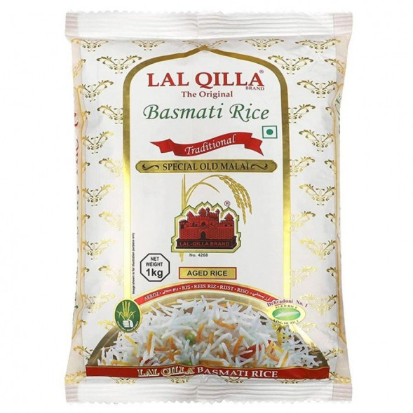 Рис басмати  для плова длиннозерный двойной полировки (Lal Qilla Traditional Special Old Malai Basmati rice) 1 кг
