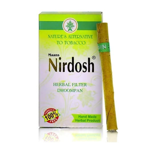 Нирдош сигареты травяные без никотина фильтр (Ayurvedic Cigarettes Nirdosh) 10 шт купить в интернет-магазине Ганга Аюрведа