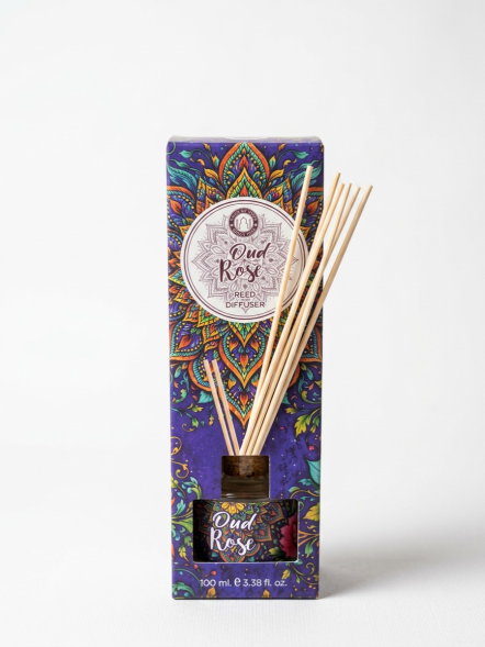 Ароматический диффузор Роза (Oud Rose Reed Diffuser Song of India) 100 мл