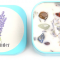 Свеча соевая ароматическая с флюоритом и лавандой в жестяной банке (Lavender Candle) 5 х 5 см