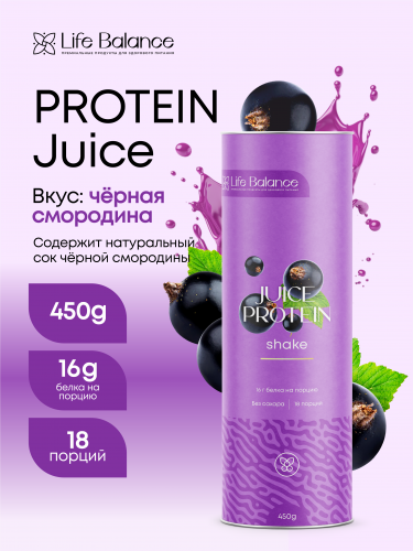 Коктейль протеиновый для похудения для женщин джус Смородина (Protein Juice Black current Newa Nutrition) 450 г