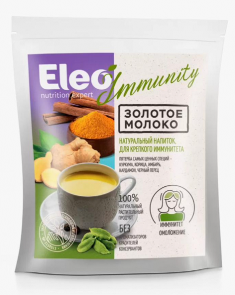 Натуральный напиток Золотое молоко без сахара и без кофеина (Immunity Eleo) 150 г