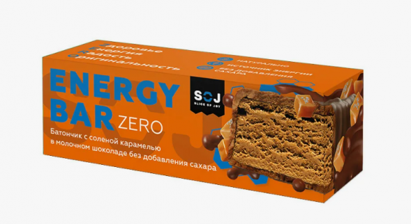 Батончик соленая карамель БЕЗ САХАРА (Energy Bar ZERO) 45 г