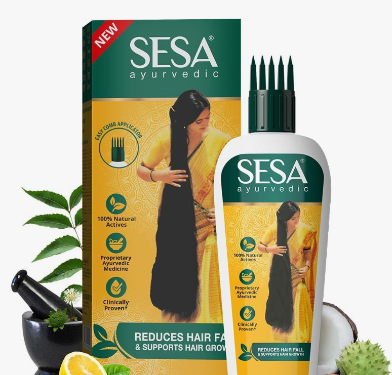 Масло от выпадения волос Сеса Аюрведик (Reduces Hair Fall and supports Hair Growth Sesa) 90 мл