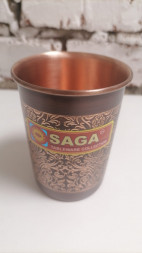 Медный стакан Сага (Pure Copper Glass FULL ANTIQUE EMBOSSED Saga) 250 мл