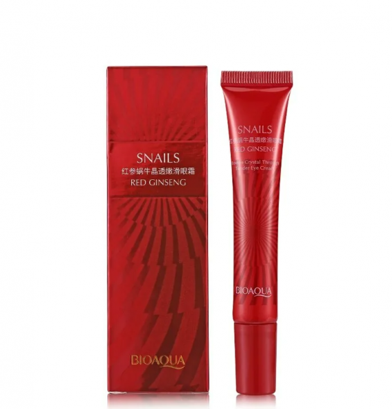 Крем антивозрастной для области вокруг глаз с экстрактом красного женьшеня и муцином улитки (Snails Red Ginseng Bioaqua) 20 г