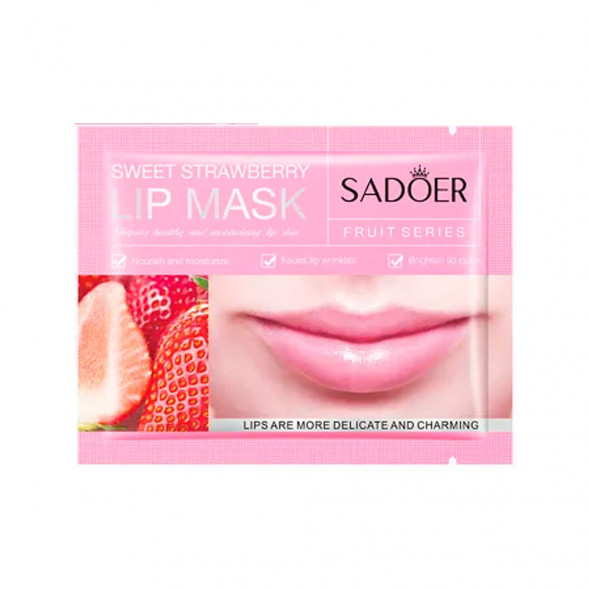 Патчи для губ с экстрактом клубники (Sadoer Strawberry Moisturizing Lip mask) 8 г