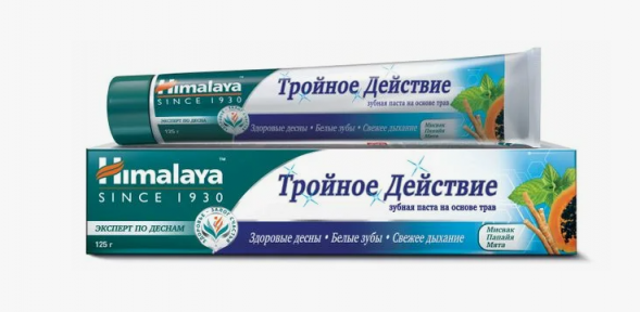 Зубная паста Тройное действие Хималая (Herbal Toothpaste Triple Action Himalaya) 125 г